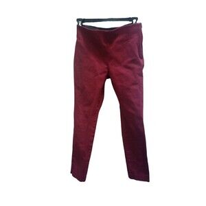 A New Day Womens High Rise Side Zip Skinny Stretch Burgundy Ankle Pant Size 2